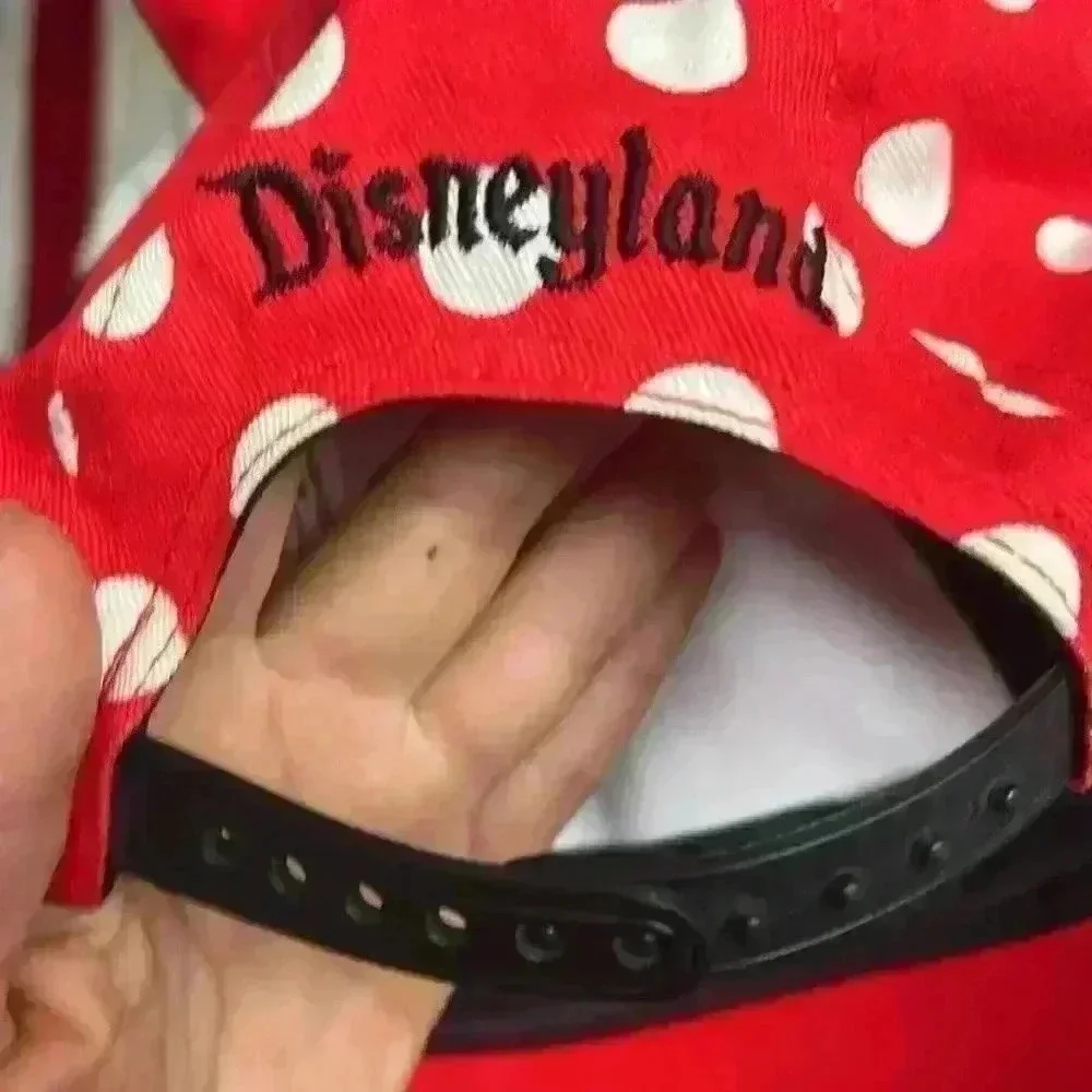 Walt Disney World Minnie Mouse Hat OS Youth Mickey Ears Bow Red Polka Dot Cap